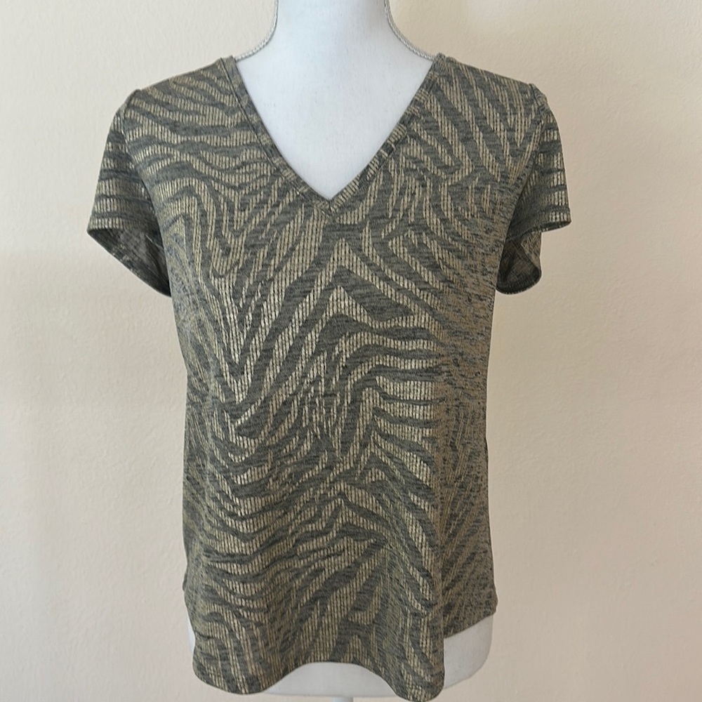 White House Black Market Zebra Print Shirt